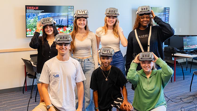  Students use new virtual reality equipment and iMotions programming for marketing research in the Marketing Lab on the second floor of the Dyson Center, under the guidance of Dr. Mohammadali Koorank Beheshti, Assistant Professor of Marketing.  